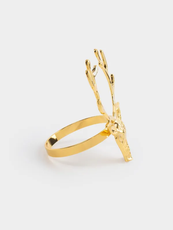 Кольцо для салфеток, 7 см, металл, золотистое, Олень, Arctic deer, image-2