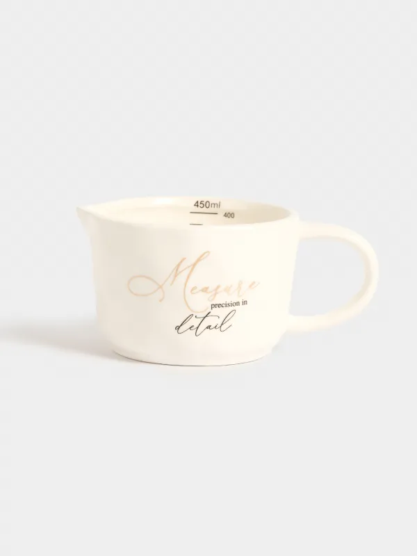 Емкость мерная, 450 мл, керамика, молочная, Мятый эффект, Crumple kitchen