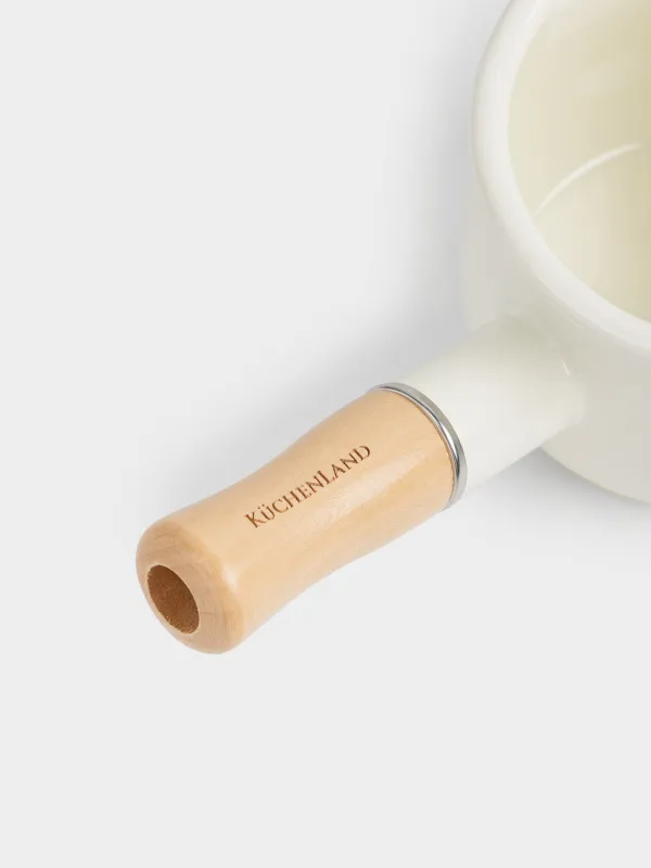 Турка, 550 мл, металл эмалированный/дерево, молочная, Enjoy the moment, Nostalgia, image-3