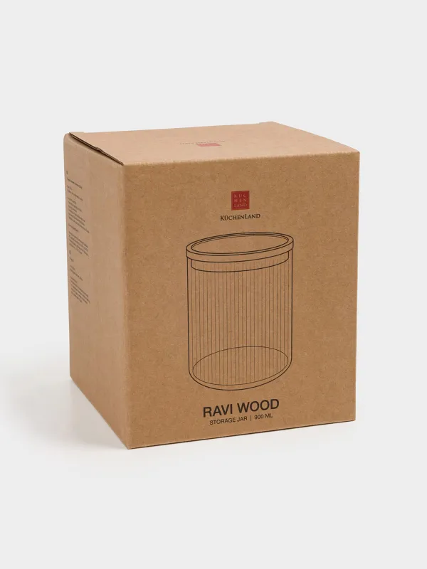Банка для сыпучих продуктов, 900 мл, Ravi wood, image-6