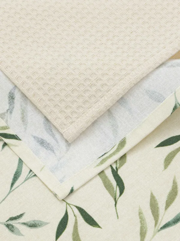 Полотенце кухонное, 40х60 см, 2 шт, хлопок, молочное, Зеленые ветви, Meadow, image-3