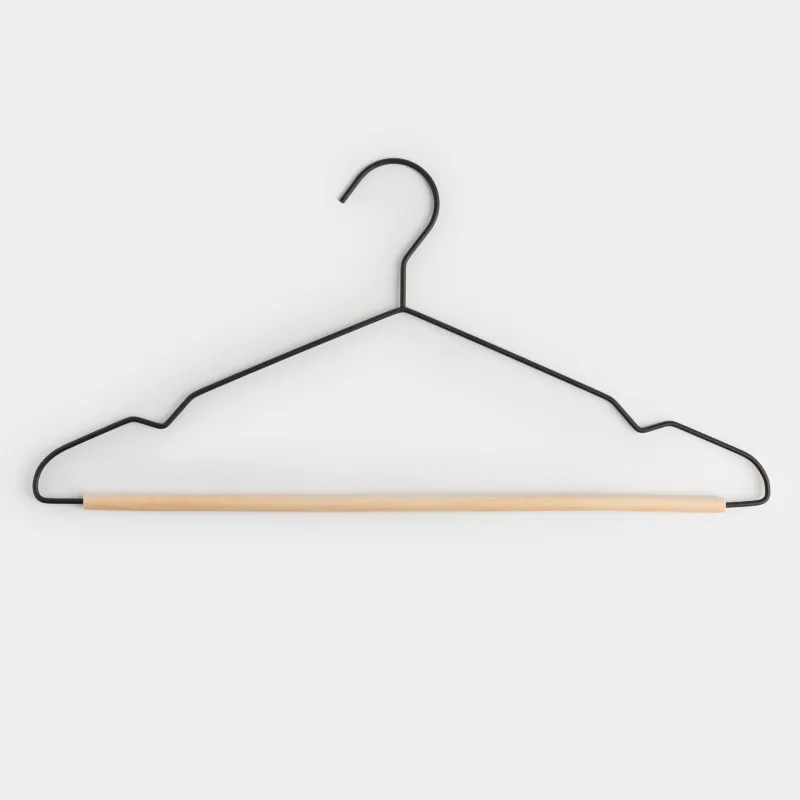 Вешалка-плечики, 42 см, 3 шт, металл/дерево, черная, Attic, image-2