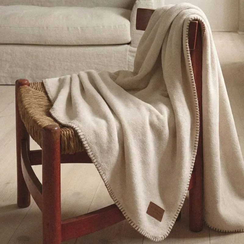 Плед, 140х190 см, фланель, молочный, Flannel