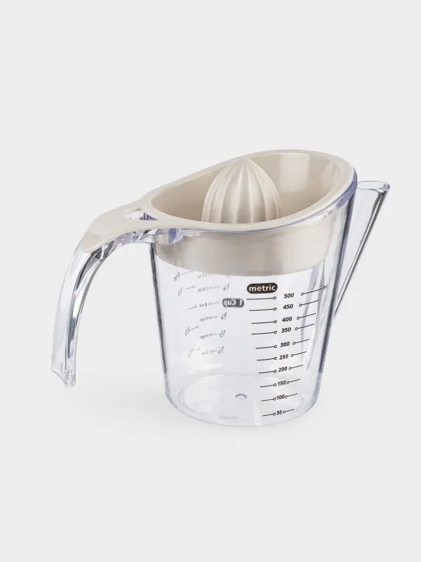 Соковыжималка для цитрусовых, 500 мл, с мерным стаканом, пластик, серая, Extra-light, image-2