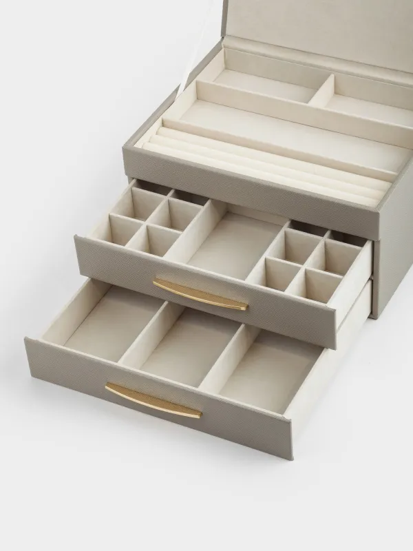 Шкатулка для украшений, 27х22 см, искусственная кожа/МДФ, серая, Premiere, image-2