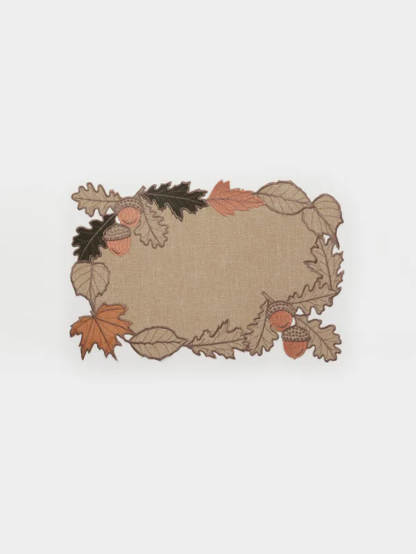 Салфетка под приборы, 28х43 см, Листья и желуди, Autumn leaf, image-0