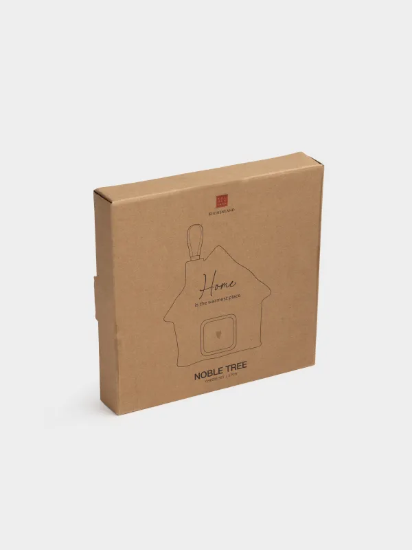 Набор для сыра, 3 пр, доска-блюдо/пиала, сталь/дерево/керамика, Домик, Noble tree, image-6