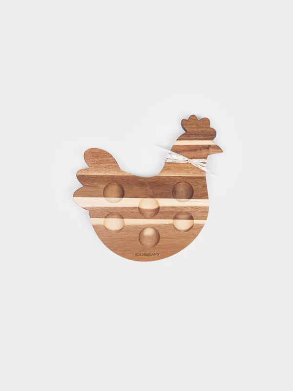 Подставка для яиц, 26x26 см, 6 отд, дерево, Курочка, Noble tree, image-3