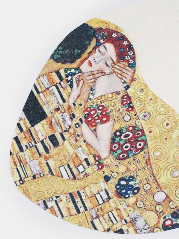 Салфетка под приборы, 31x43 см, ПВХ, фигурная, белая, Поцелуй, Климт, Rock print, image-2