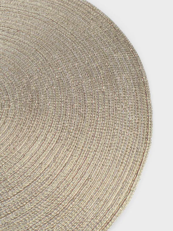 Салфетка под приборы, 38 см, полиэстер, круглая, шампань, Rotary shine, image-3