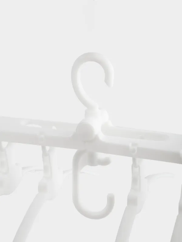 Сушилка для одежды, 8 плечиков, складная, подвесная, пластик, белая, Compact, image-1