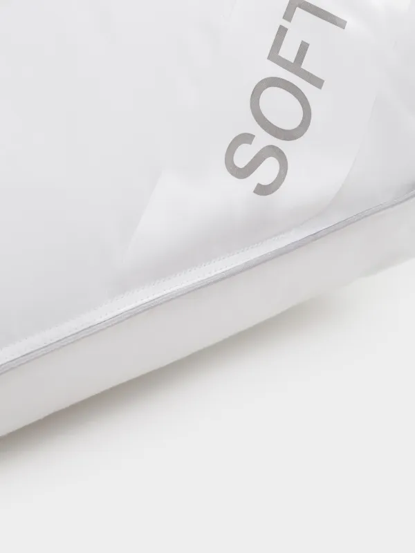 Подушка, 50х70 см, хлопок/микрофибра, белая, с серебристым кантом, Soft cotton, image-3