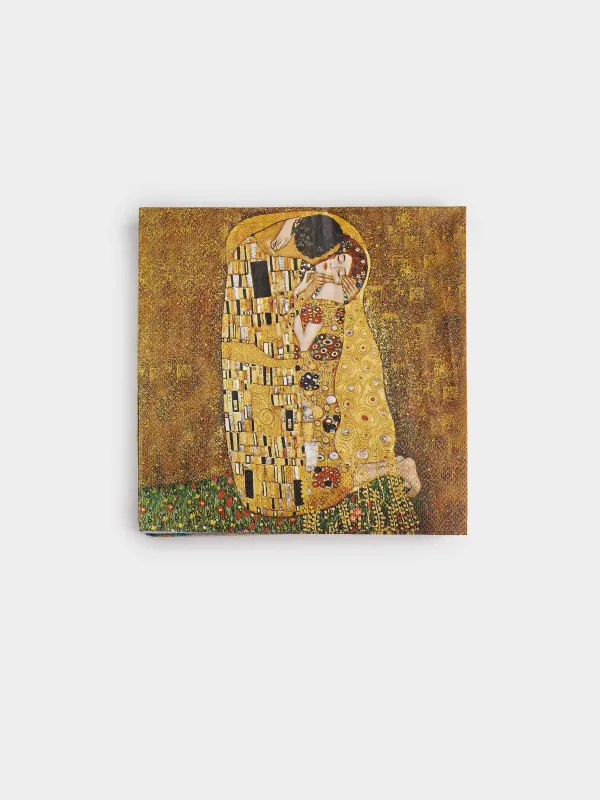 Салфетки бумажные, 33х33 см, 20 шт, Климт, Art поцелуй, image-0