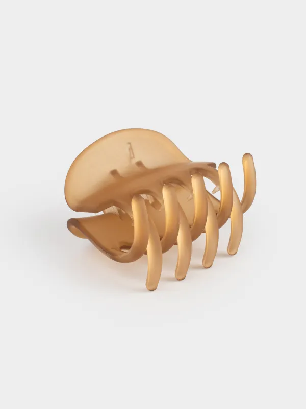 Заколка для волос, 6 см, пластик/металл, коричневая, Крабик, Hair basic, image-1