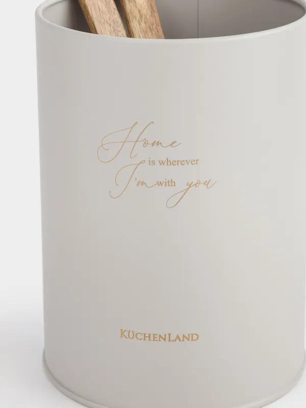 Подставка для кухонных принадлежностей, 17 см, металл, бежевая, Ritlen, image-3