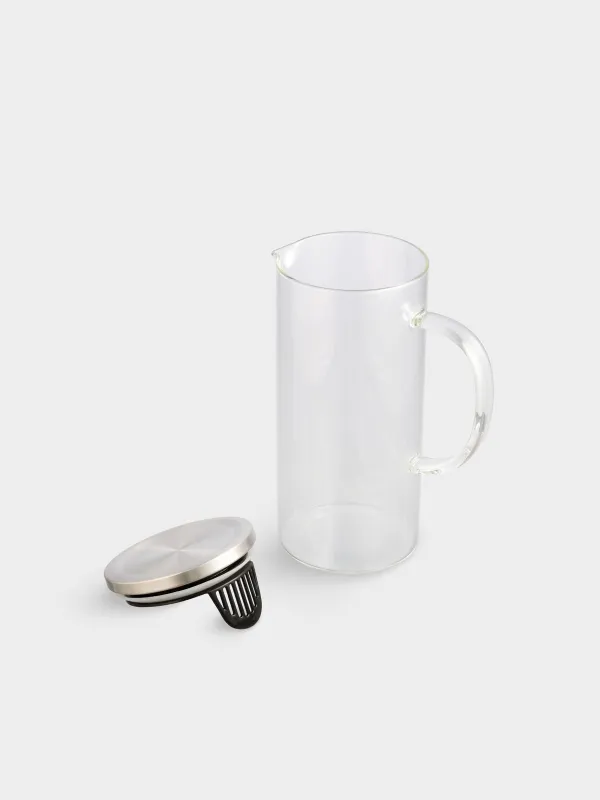 Кувшин, 1,2 л, с крышкой-фильтром, стекло Б/сталь, Classic, image-3