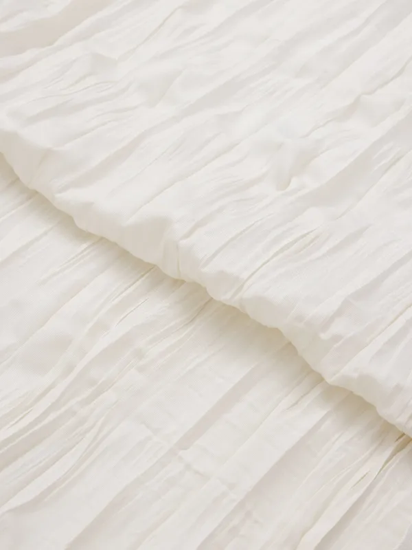 Дорожка настольная, 40х160 см, полиэстер, белая, Мятый эффект, Wavy white, image-1