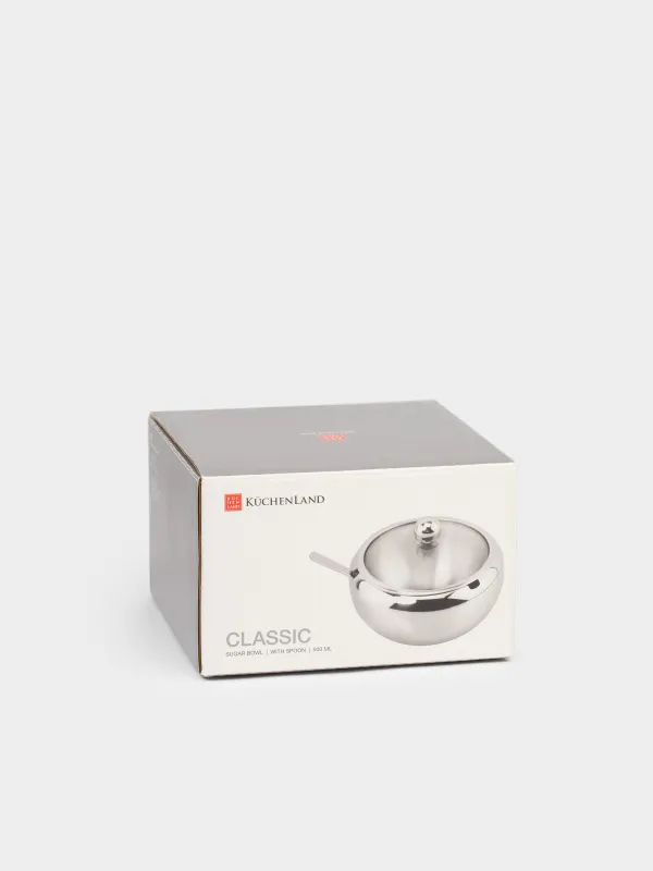 Сахарница, 9 см, 500 мл, с ложкой, сталь, Elegance, image-9