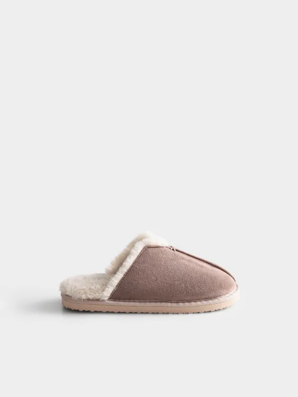 Тапочки из искусственной замши с меховой стелькой Suede, image-0
