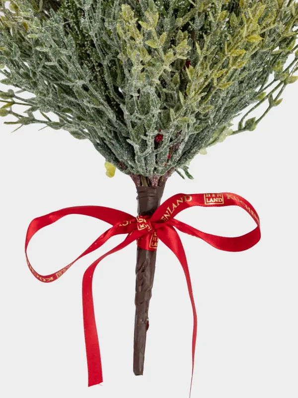 Букет декоративный, 40 см, пластик, Хвоя с бордовыми ягодами, Conifer decor, image-3