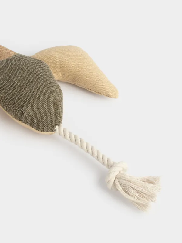 Игрушка для собак, 40 см, с пищалкой, полиэстер, бежевая, Утка, Frisky pet, image-2