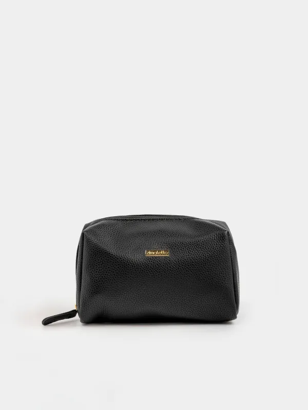 Косметичка, 18х12 см, полиуретан, черная, Force, image-0