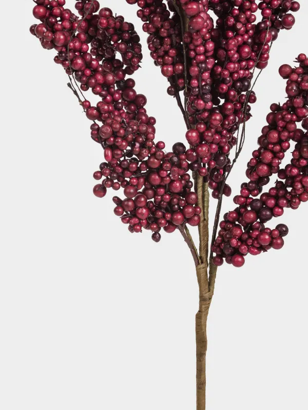 Ветка декоративная, 92 см, пенопласт/бумага, Бордовые ягоды, Bordo berry, image-2