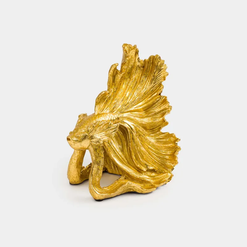 Статуэтка, 20 см, полирезин, золотистая, Рыбка, Goldfish, image-1