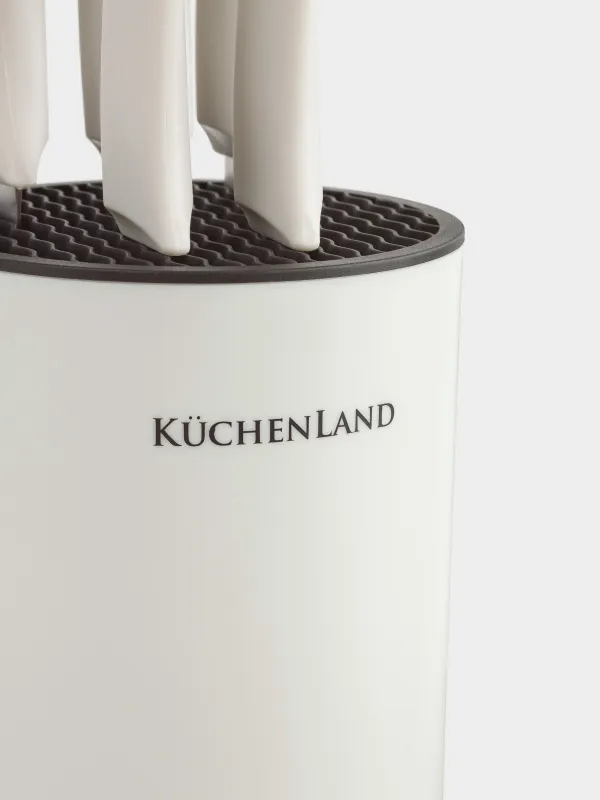 Набор ножей, 5 пр, в подставке, сталь/пластик, серый, Daily, image-1