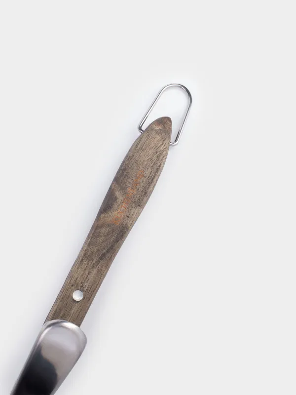 Лопатка-щипцы для барбекю, 40 см, с прорезями, сталь/дерево, BBQ, image-5