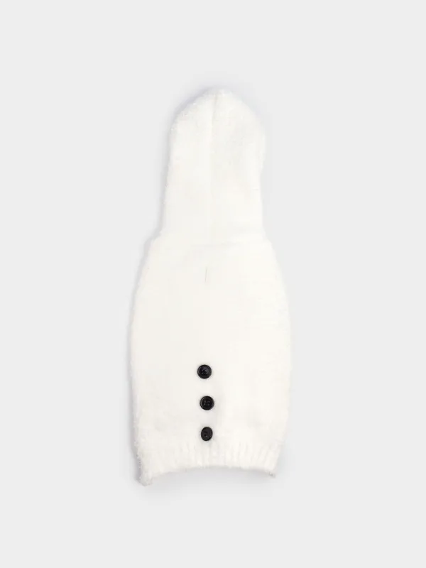 Свитер для животных, 38 см, р. М, с капюшоном, полиэстер, белый, Снеговик, Fashion pet, image-1