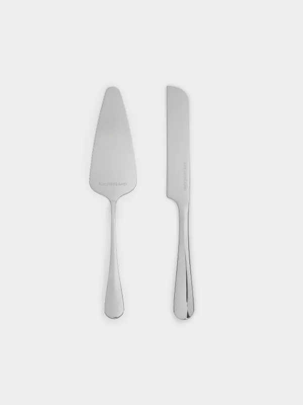 Приборы для сервировки торта, 22 и 23 см, 2 пр, лопатка/нож, сталь, Classic, image-0