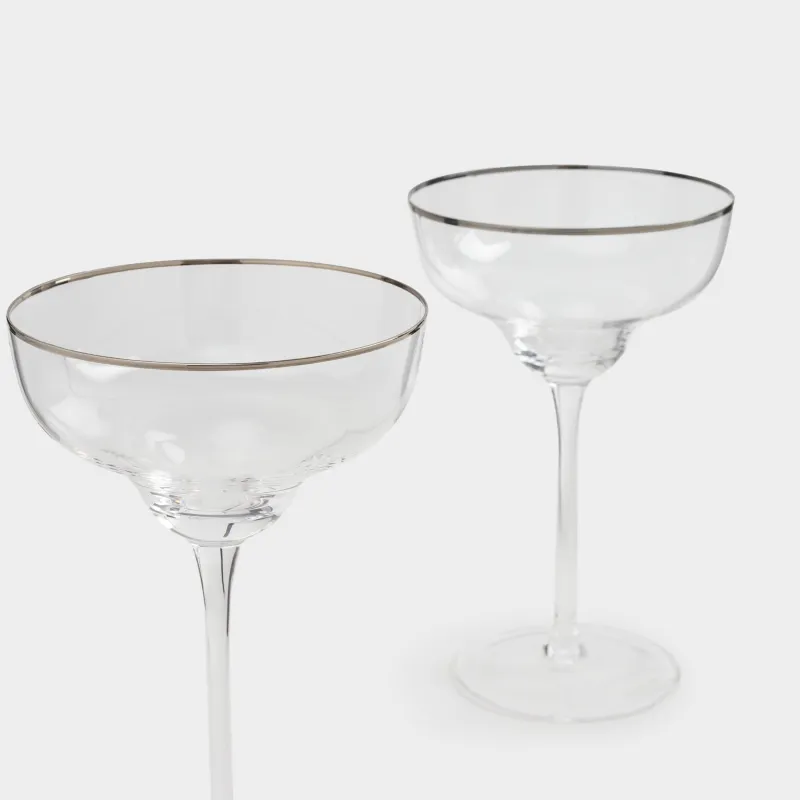 Бокал-креманка для шампанского, 250 мл, 2 шт, стекло, с серебристым кантом, Rimini silver, image-5