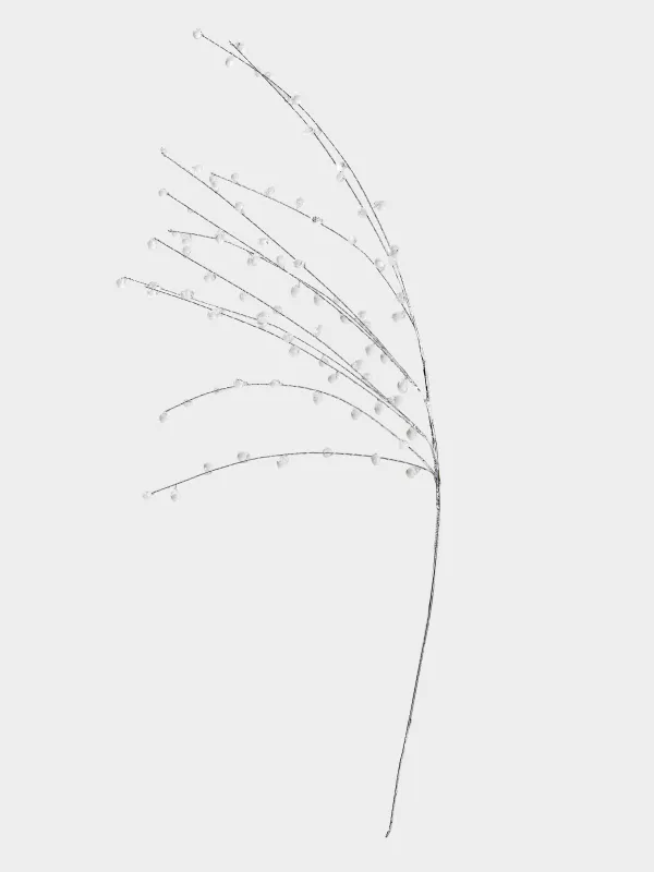 Ветка декоративная, 80 см, Серебристая ветка с кристаллами, Crystal decor, image-0