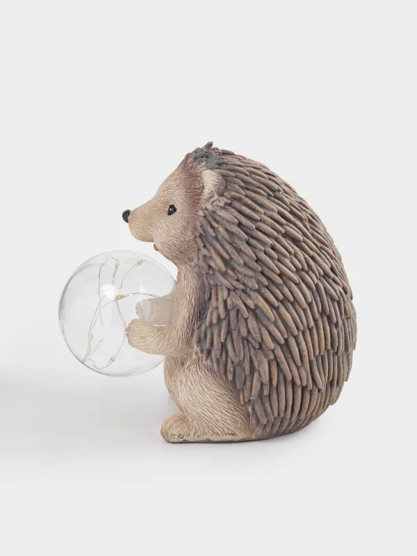 Статуэтка с подсветкой, 13 см, полирезин/стекло, серо-коричневая, Еж, Hedgehog, image-2
