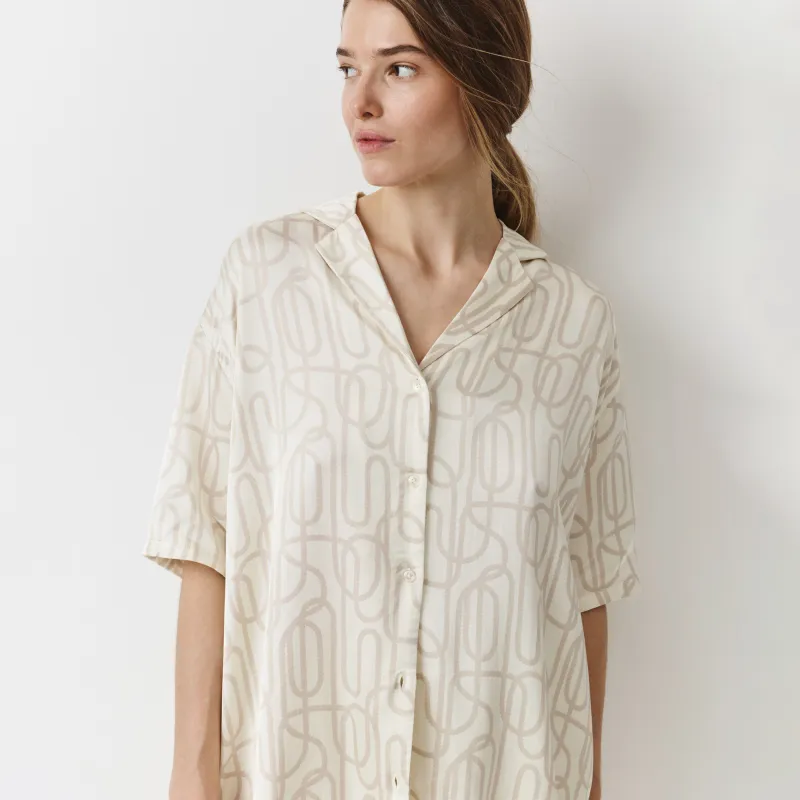 Рубашка женская, домашняя, с коротким рукавом, Moisia