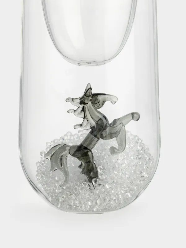 Бокал для шампанского, 100 мл, 2 шт, стекло Б, с кристаллами внутри, Лошадь, Air decor, image-1