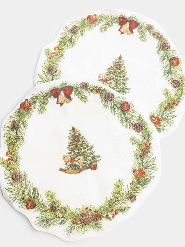 Салфетки бумажные, 30х30 см, 20 шт, Новогодняя елка, Christmas miracle classic, image-2