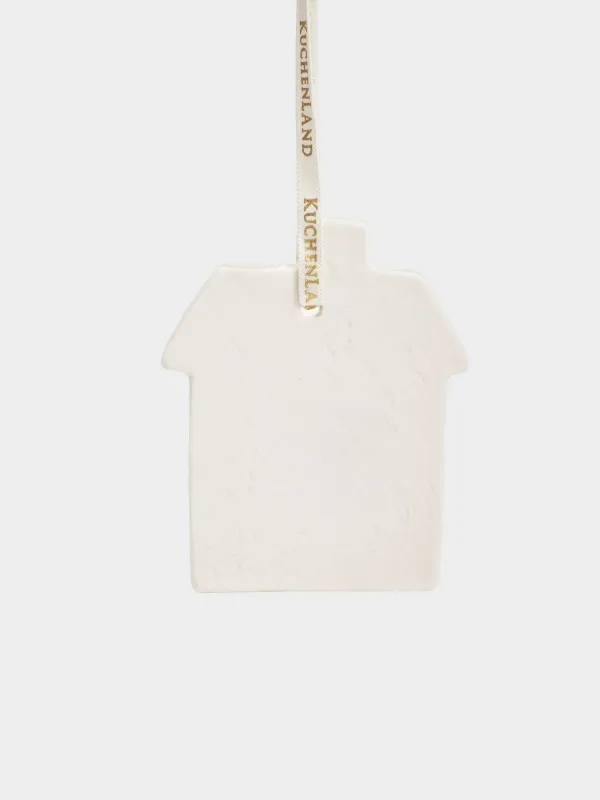 Игрушка елочная, 8 см, фарфор P, белая, Дом, Figure christmas, image-1