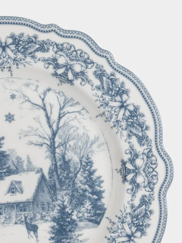 Тарелка обеденная, 27 см, Дом в лесу, Winter tale, image-1