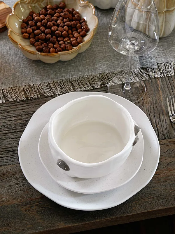 Салатник, 16х8 см, 980 мл, керамика, молочный, Грибы, Slight frost, image-6