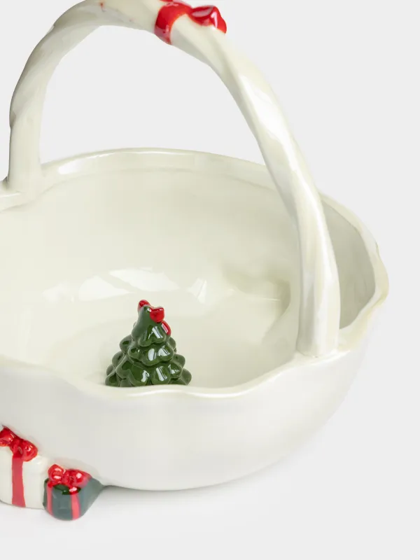 Конфетница, 20х21 см, с перламутром, Ель, Christmas traditions, image-3
