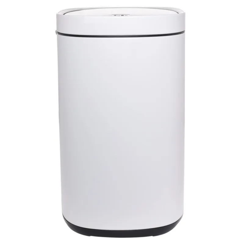 Ведро для мусора, 30 л, с кнопкой для открывания крышки, металл/пластик, белое, Total white, image-1