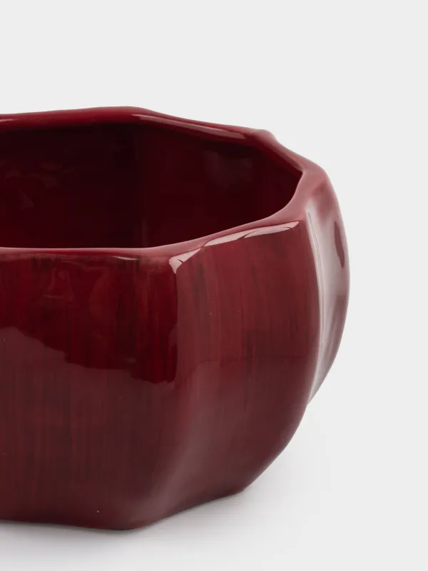 Емкость для хранения, 16х14 см, 950 мл, керамика, бордово-золотистая, Гранат, Pomegranate, image-3