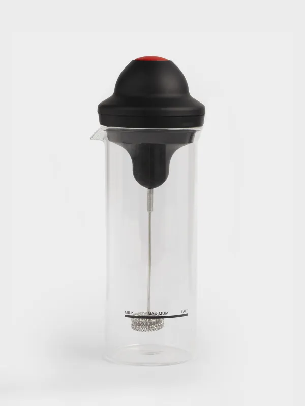 Вспениватель для молока, 450 мл, с емкостью, стекло Б/пластик, Extra-light, image-0