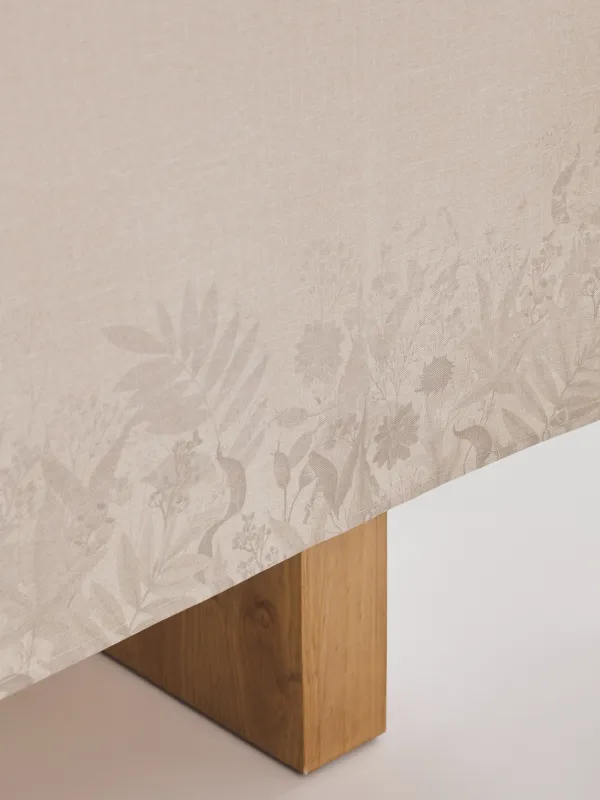 Скатерть, 170х250 см, полиэстер, бежевая, Цветы и листья, Geous flowers, image-6