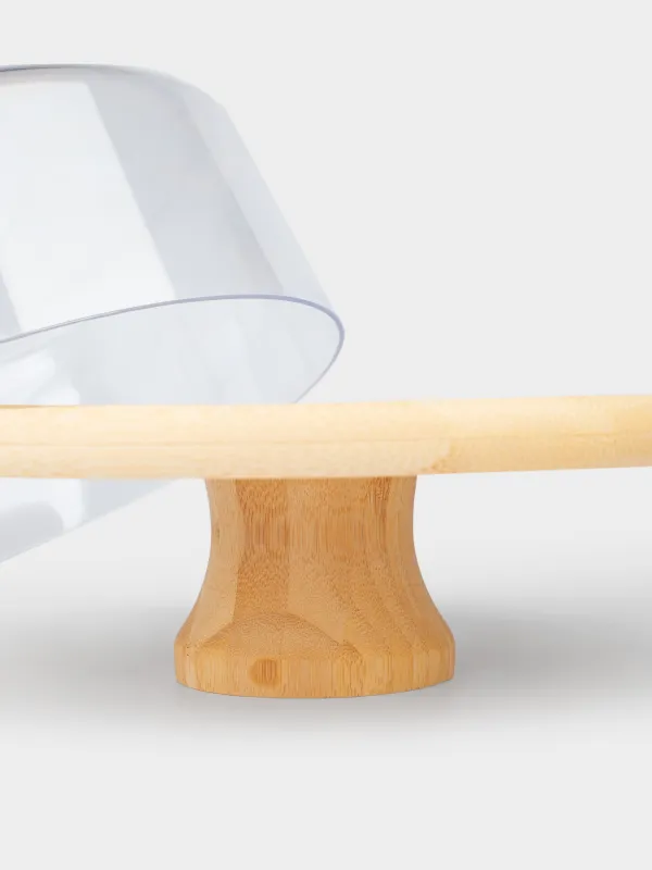 Блюдо с крышкой, 28x15 см, на ножке, Bamboo, image-2