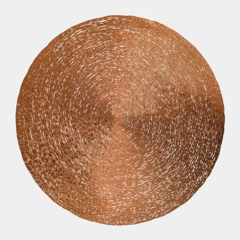 Салфетка под приборы, 38 см, ПВХ, круглая, медная, Azhur