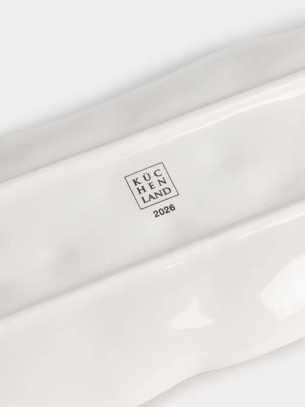 Блюдо, 33х13 см, керамика, прямоугольное, Лошадка с елкой, Christmas tree, image-5