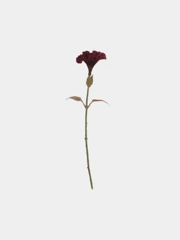 Цветок искусственный, 71 см, Бордовая целозия, Flower garden, image-0